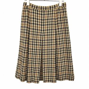 DAKS ダックス スカート 裾プリーツ Aライン 裏地付き チェック ひざ丈
