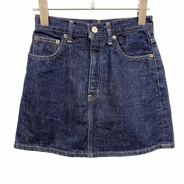 スライ SLY デニム ミニスカート 台形 フロントファスナー 裏地無し 日本製 綿100% コット...