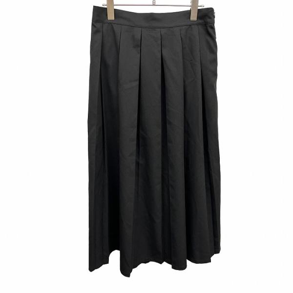 プニュズ 【新品】PUNYUS ボックスプリーツ ロングスカート フレア ウエストゴム 無地 裏地無...