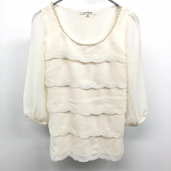 プライドグライド prideglide プルオーバーティアードシフォントップス スカラップ ビーズネ...