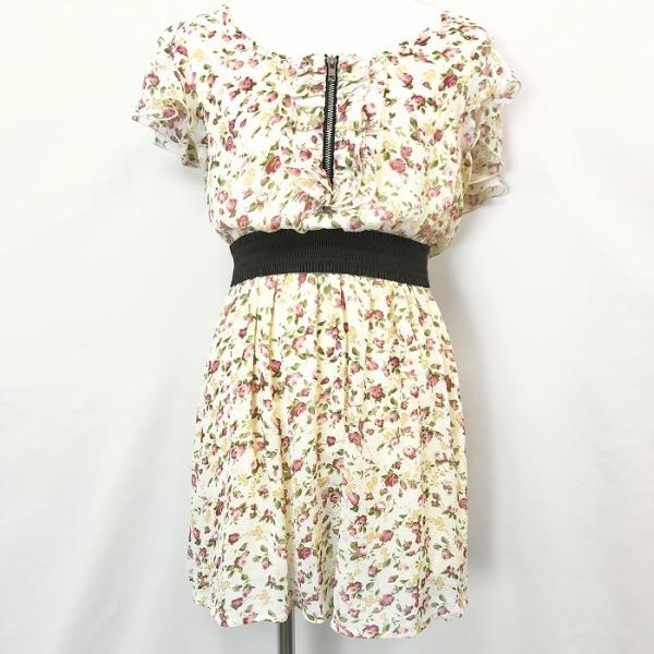 アルシーヴ 【新品】archives 薄手 楊柳シフォンワンピース ウエストゴム 裏地付き 花柄 ポ...