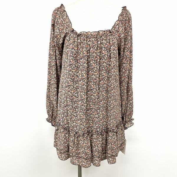 【新品】SCOT CLUB 薄手 花柄 オフショルダー ワンピース チュニック 裏地付き 長袖 日本...
