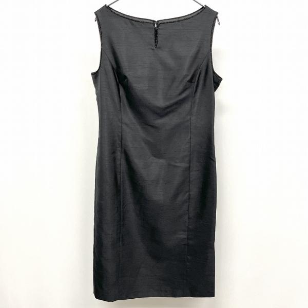 アトリエサブ ATELIER SAB ノースリーブワンピース 裏地付き 左裾にスリット 一部ラメ ポ...