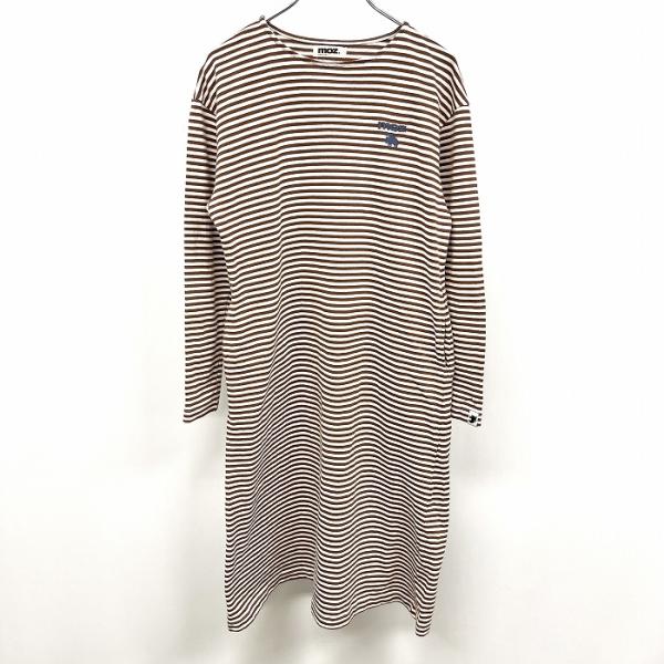 モズ スウェーデン moz sweden カットソーワンピース チュニック 長袖 ボーダー ボートネ...