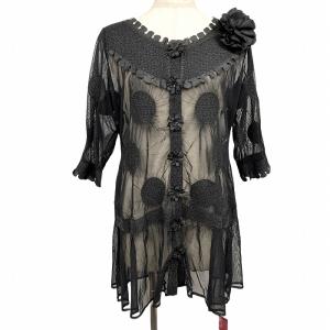 NOKO OHNO（ノコオーノ） #anc ジャケット 38 赤 黒 リボン ビジュー