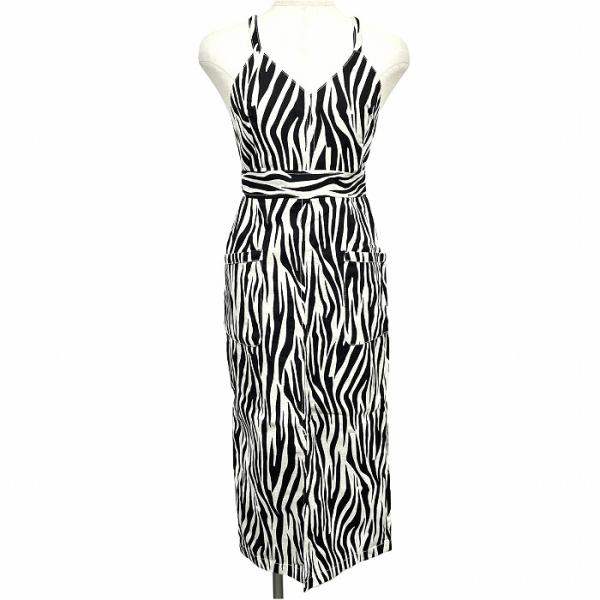 スライ SLY ジャンパースカート キャミワンピース スカートワンピース トップは脱着化 ゼブラ柄 ...