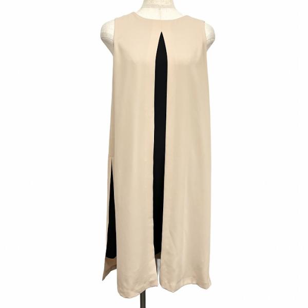 フェンネル FENNEL ワンピース ノースリーブ バイカラー フロントとサイドにスリット ポリ10...