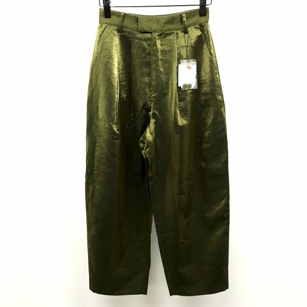 【新品】SLY スライ 0 レディース 女性 2タックテーパードパンツ 光沢 裏地付き 無地 ジップ...