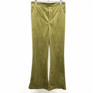 ZARA（ザラ） カラーデニム フレア パンツ ジーンズ 裾カットオフ 綿