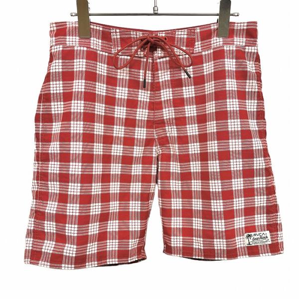 ルーカ RVCA スイムショーツ 水着 ショートパンツ ハーフパンツ チェック 裏地付き テーパード...