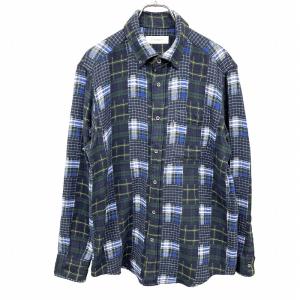 美品ユナイテッドアローズ　長袖シャツ　ウール100%　ネイビー　F　ポケット BEAUTY＆YOUTH UNITED ARROWS ビューティーアンドユース ウールシャツ