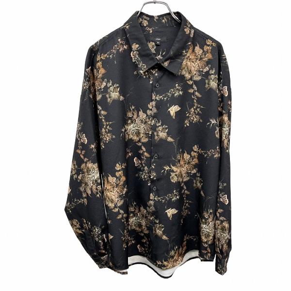 チャオ ciao ジョーゼットシャツ 花柄 植物柄 長袖 ポケット無し ポリエステル×ポリウレタン ...