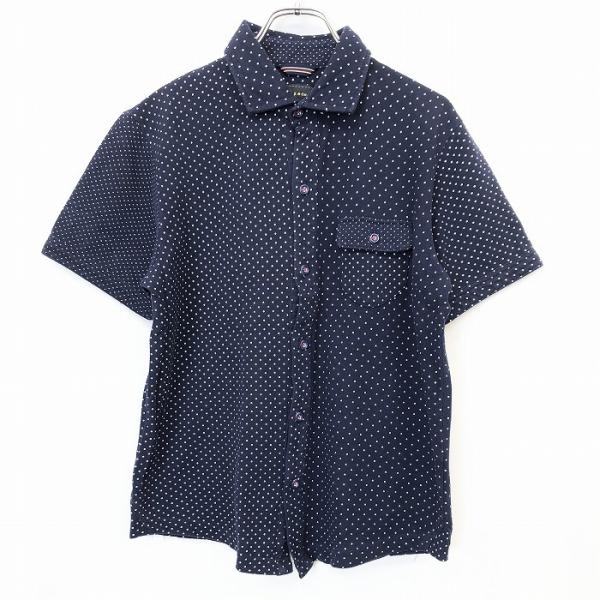 MALE＆CO. メイルアンドコー M メンズ 鹿の子シャツ カットソー ドット柄 ワイドカラー フ...