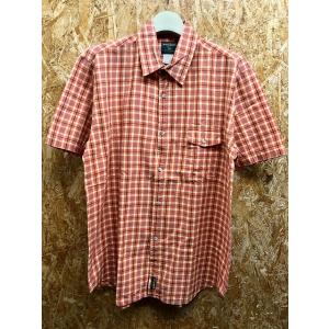 ウールリッチ WOOLRICH シャツ チェック柄 フラップ付き胸ポケット 半袖 綿100% XL ...