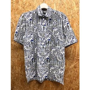 【USA製】 Maui Sunset マウイサンセット S メンズ シャツ アロハ柄 花×リーフ×サ...