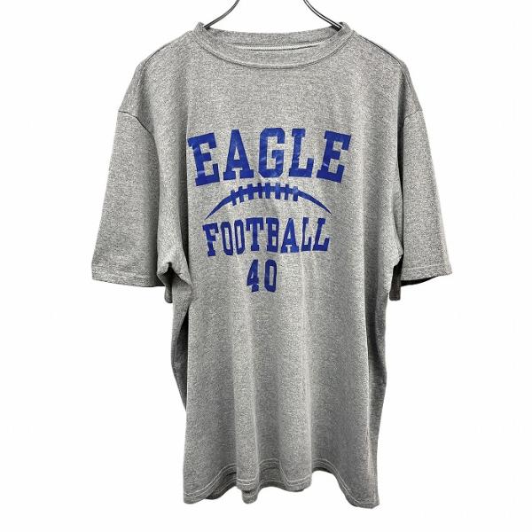 XDM Tシャツ 輸入古着 フットボール プリント 英字 文字 半袖 ショートスリーブ クルーネック...