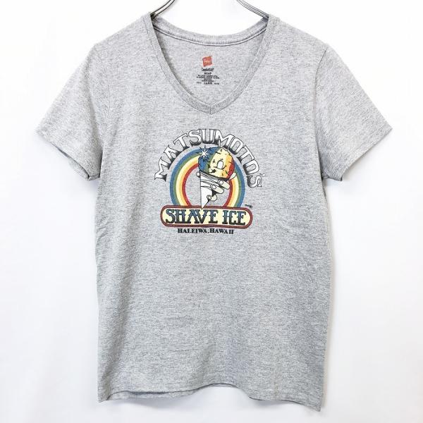 ヘインズ HANES Tシャツ ロゴプリント MATUMOTO&apos;S SHAVE ICE HALEIW...