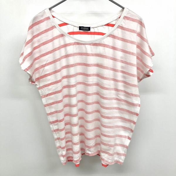 JOURNAL STANDARD カットオフTシャツ キモノスリーブ ボーダー Uネック 半袖 綿×...