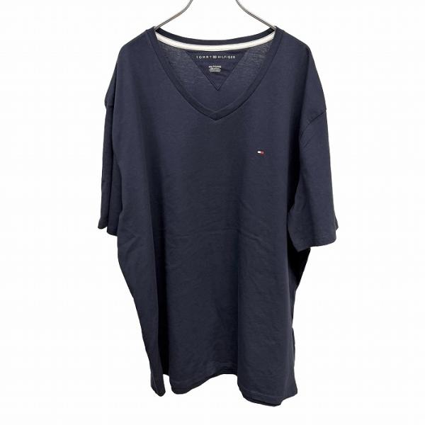 トミーヒルフィガー 【新品】TOMMY HILFIGER Tシャツ Vネック ロゴ刺繍 半袖 綿10...