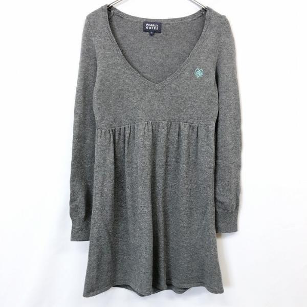 パーリーゲイツ PEARLY GATES 薄手 プルオーバー ニット チュニック Vネック ウエスト...