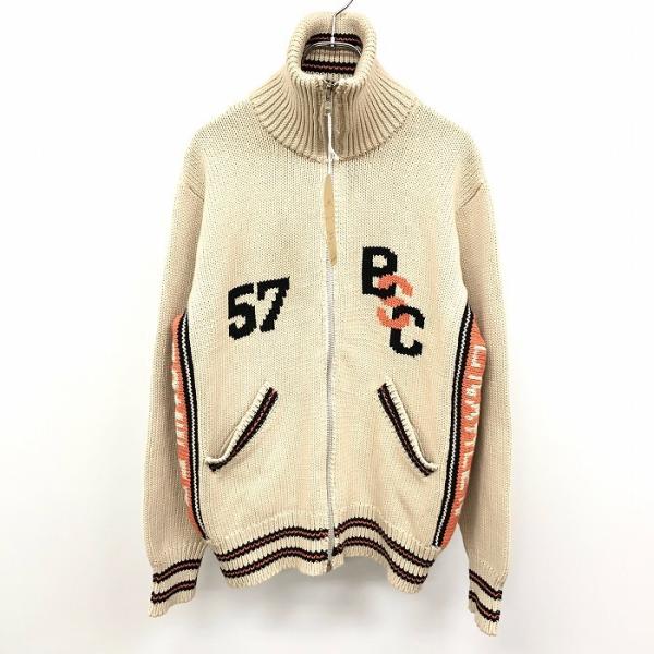 【新品】BACK STREET CRAWLER ハンドメイドニット カーディガン ジップアップ 長袖...