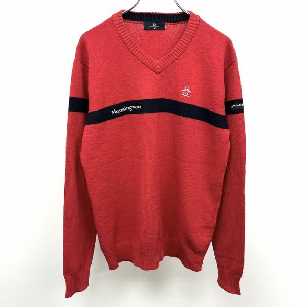 マンシングウェア Munsingwear ゴルフ ニット セーター 長袖 Vネック ロゴ刺繍 レーヨ...