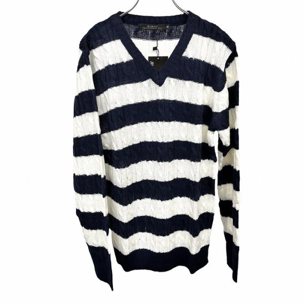 ジルブレイズ 【新品】JILL BLAZE ケーブルニット セーター ボーダー Vネック 長袖 アク...