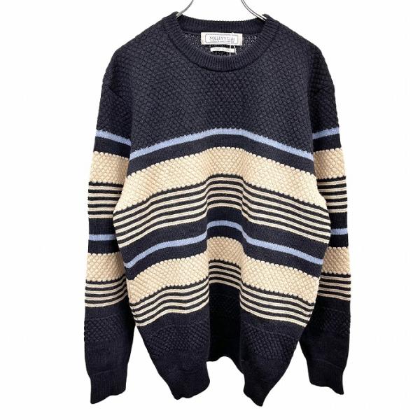 ノーリーズライト 【新品】NOLLEY'S Light ポップコーンニット セーター ボーダー 長袖...