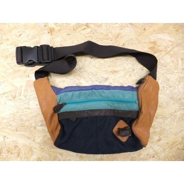 アネロ anello ウエストバッグ ボディバッグ 鞄 カバン グリーン系×ネイビー×パープル×ブラ...