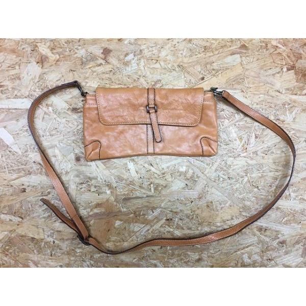 ※ブランド不明 ミニバッグ ミニショルダーバッグ カバン かばん 無地 キャメルブラウン 茶色 レデ...