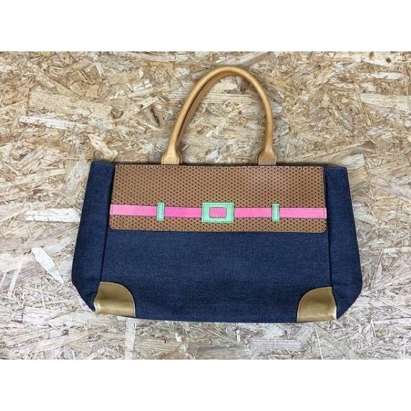 タンブゥ TAMBU ハンドバッグ 内ポケット×2 鞄 かばん カバン ネイビー×ピンク×ブラウン×...