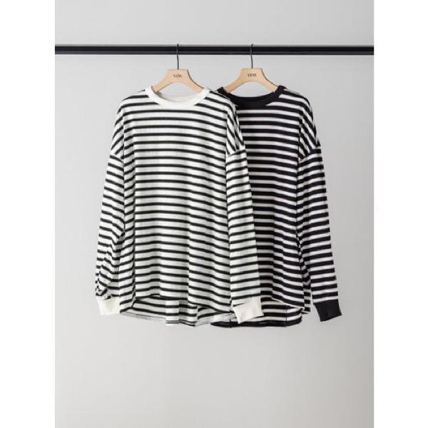 【予約販売】YENN(イエン)/STRIPE FORM LONG T(10月中入荷予定)