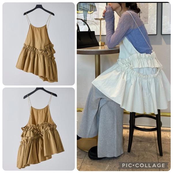 【予約販売】Mewl(ミュール)/アシメティアードキャミ(２月中入荷予定)