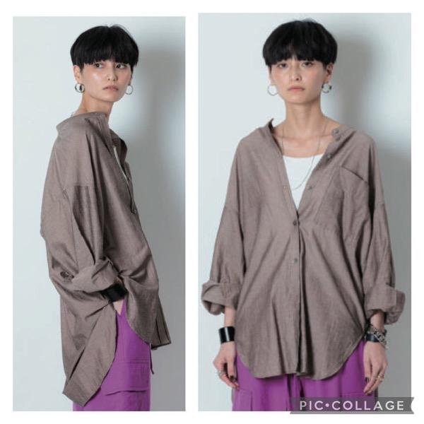 【15800→11060】CHIGNON(シニヨン)/リネン混オーバーシャツ