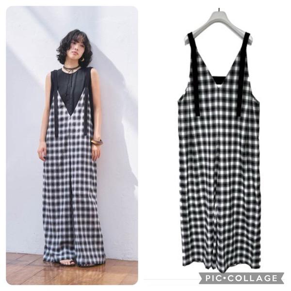 【19800→13860】CHIGNON(シニヨン)/チェックVネックサロペット