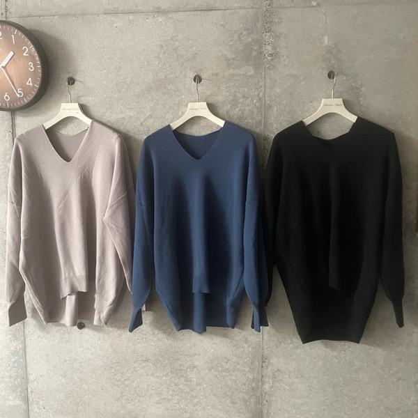 Anouk(アヌーク)/ドロップショルダーVあきニット