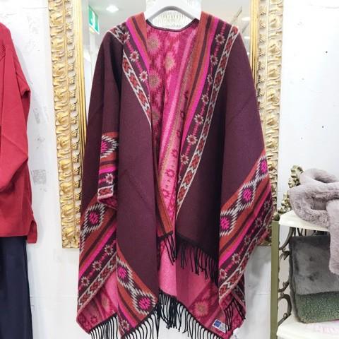 【8900→6230】インポート エスニックポンチョストール