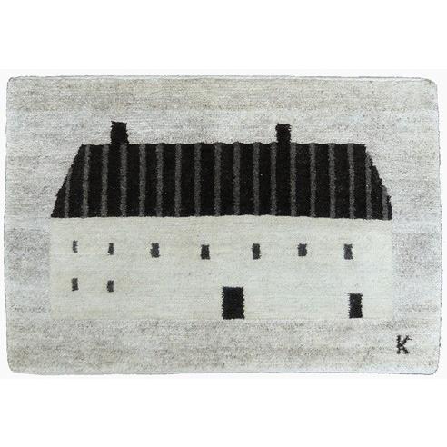 「いえ」　デザイン脇阪克二　45×65cm/手織り/無染色/ウール/玄関マット 　undyed+アン...