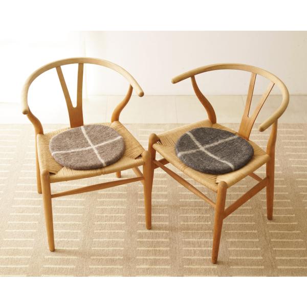 フェルト チェアーパッド　ラウンド　ナチュラルカラー/椅子座布団