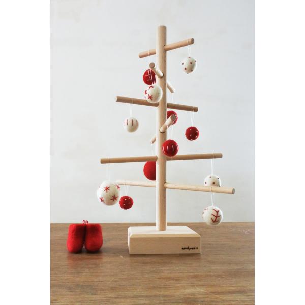 木製クリスマスツリー＋フェルトオーナメント　undyed+アンダイドプラス オリジナル　組み立て式/...