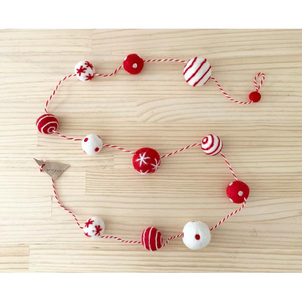 フェルトボール　ガーランド　クリスマスオーナメント  アンダイドプラスオリジナル　クリスマス