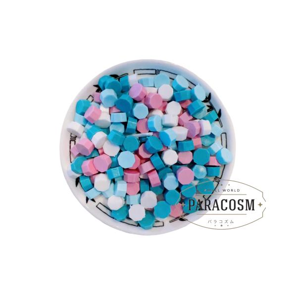 シーリングワックス  ミックス ブルー＆ピンク 初恋（約125粒）40ｇ　シーリングスタンプ　レター...