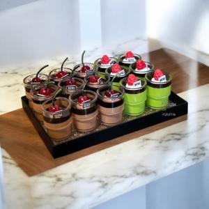 （1点）ミニチュアスイーツカップ（イチゴ抹茶／チェリーチョコ）選べる2タイプ 樹脂製 抹茶スイーツ ミニチュアカップケーキ チェリー イチゴ