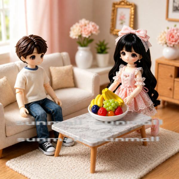 【1セット6点販売】ミニチュア フルーツ皿 6点セット ドールハウス用 食品サンプル 樹脂製 リアル...