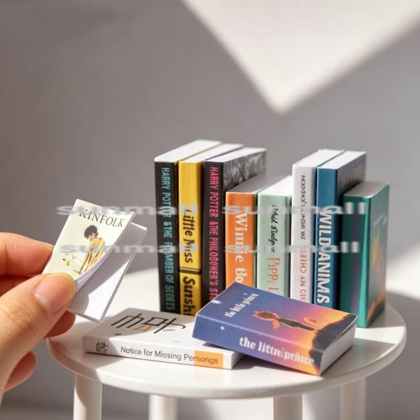 【1セット販売】【11種類から選べる】ミニチュア本 ドールハウス用 ミニブック 開閉可能 インテリア...