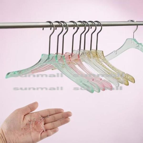 【1点販売】【8色選択】ミニチュアハンガー 6分サイズ ドール用 透明 カラーハンガー 小物 衣装収...