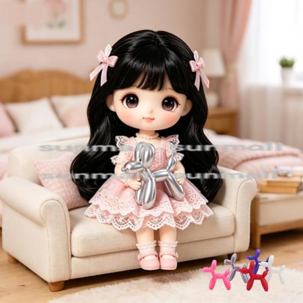 【1点販売】【5色選択可】ミニチュア バルーンドッグ 樹脂製 約25mm ドールハウス インテリア雑...