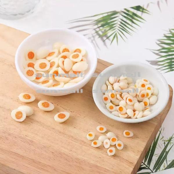 【1点のみ販売】【2サイズから選べる】ミニチュア 半熟ゆで卵 パーツ 樹脂製 ドールハウス ミニチュ...