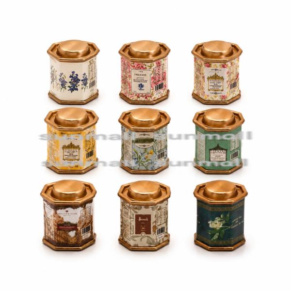 【1点のみ販売】【9柄から選べる】ミニチュア 茶葉缶 全9柄 ドールハウス ミニチュア雑貨 ティー缶...