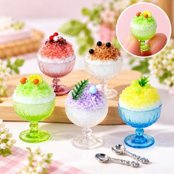 【1点のみ販売】【全5種類から選べる】【カップ本体の色はランダム】ミニチュアかき氷 約17mm ミニ...